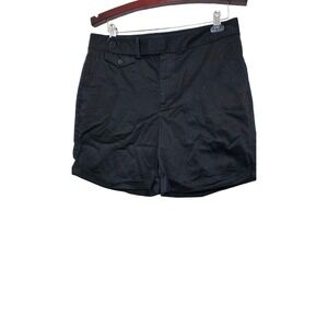 Lauren Ralph Lauren Black Festival Grunge Cotton Blend Shorts Cuffed Hem Size 12
